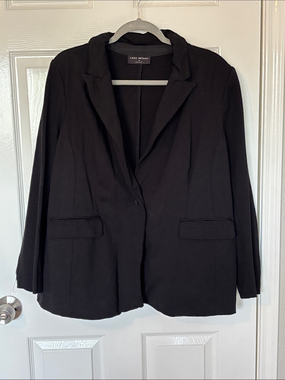 221. Lane Bryant Black Single-Button Knit Blazer